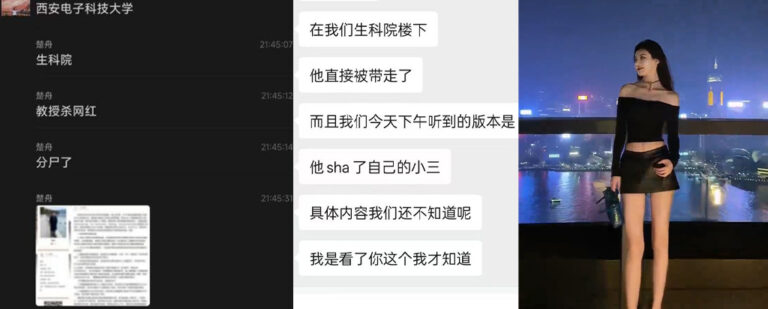 网传西安电子科技大学博导秦伟包养网红被分手竟痛下杀手