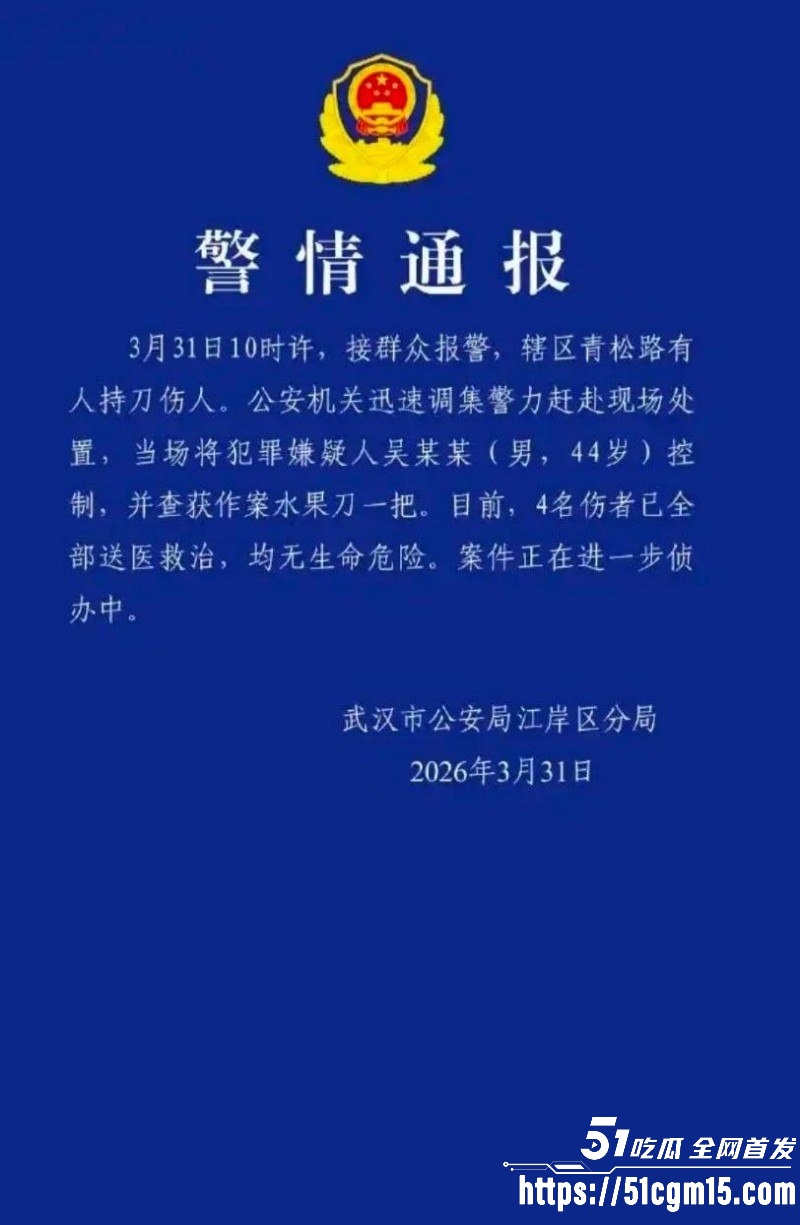 武汉青松路44岁男子随机持刀伤人事件01 武汉青松路44岁男子随机持刀伤人事件01