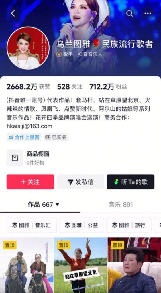 民族流行乐歌手乌兰图雅出轨家暴男包养贝斯手郝梓杰