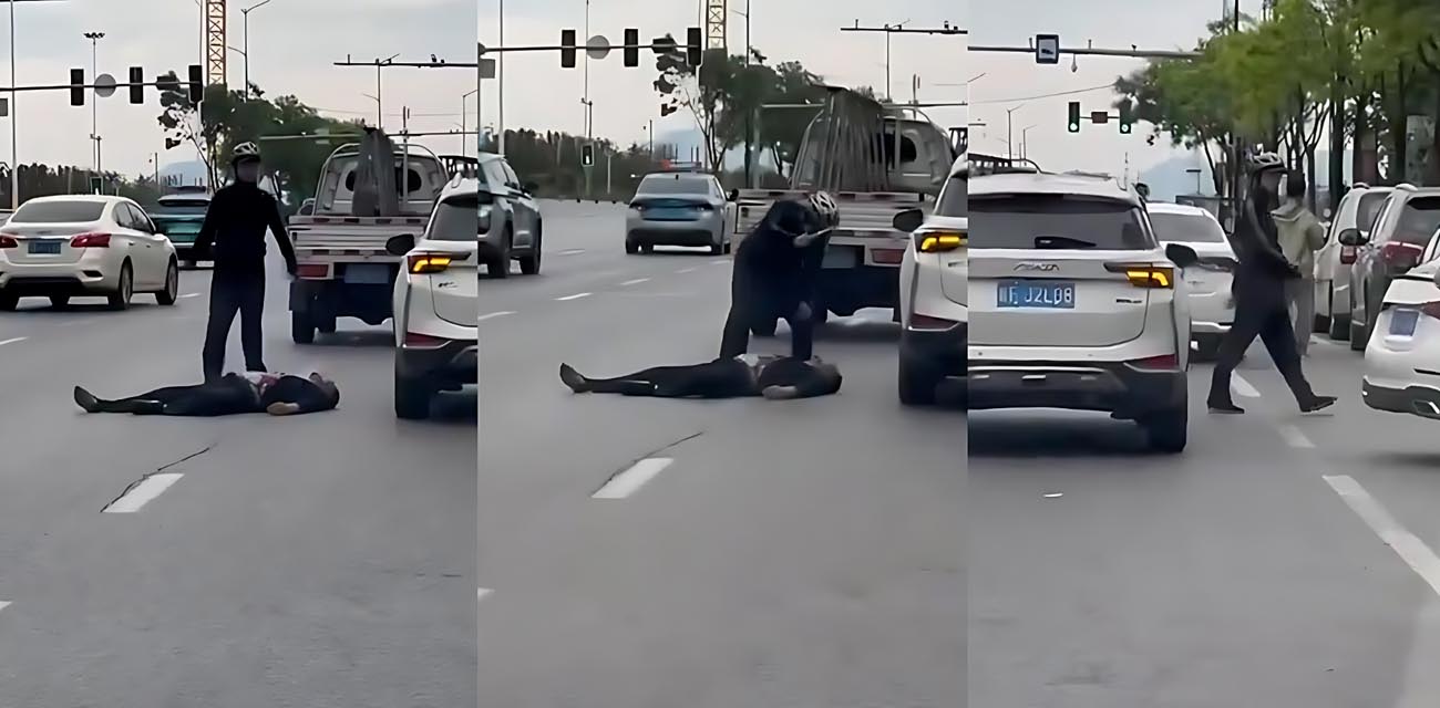辽宁辽阳万达门口惊现血案 外卖骑手与私家车司机口角 外卖员持刀杀狂砍太残忍！