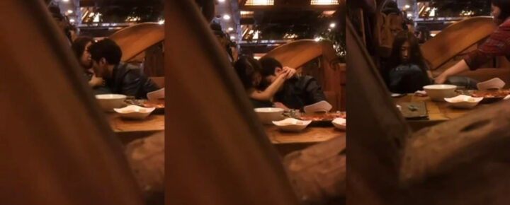 小情侣餐厅整活行不雅之事当众舔匈被店长正义出击