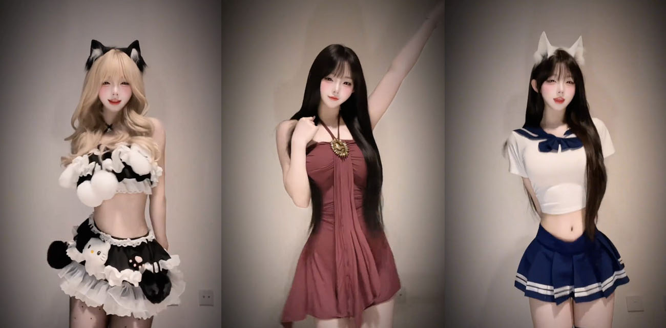 抖音网红 童锣烧 私密视频流出 情趣服轮番上阵 翘臀高抬玉腿交缠 撩人十足！