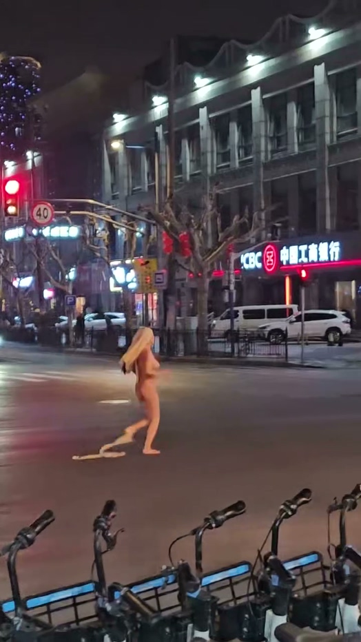 主人的任务上海普陀中环深夜惊现女子果奔