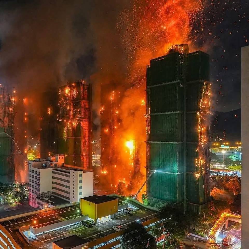 历史最严重火灾香港大埔屋宏福苑超五级大火疑似施工失误