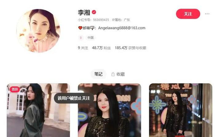 内地综艺一姐李湘被全网封禁多个平台账户禁言