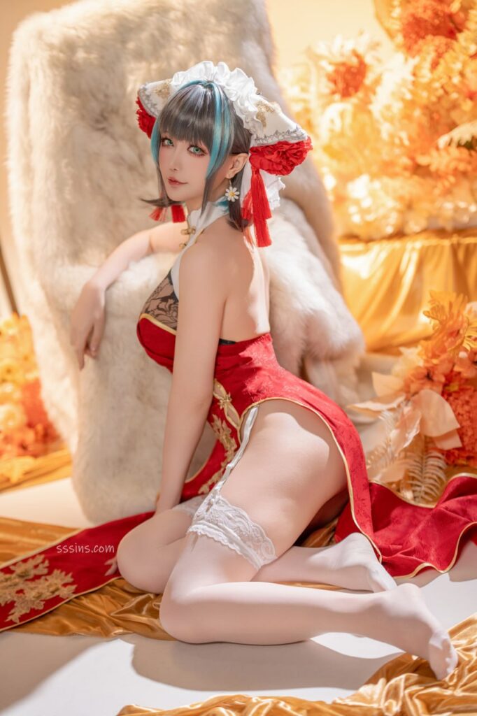 星之迟迟[18+福利姬coser写真集]碧蓝航线cos柴郡旗袍[47p+1v]（共54张图片）