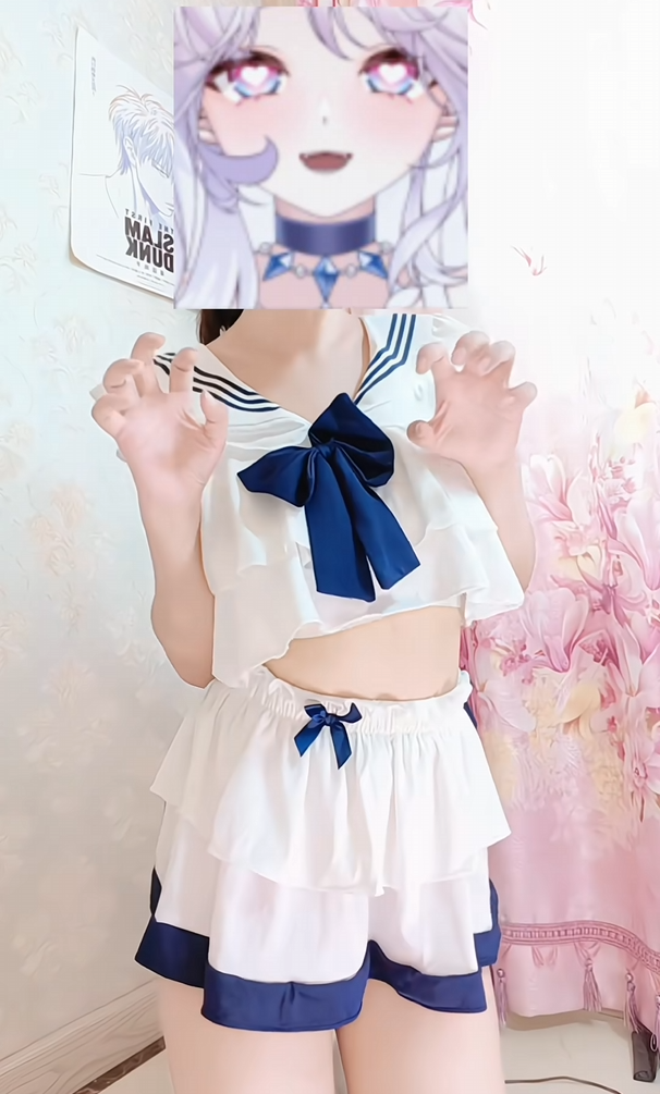 B站虚拟主播露真身直播不慎露点换衣画面出镜